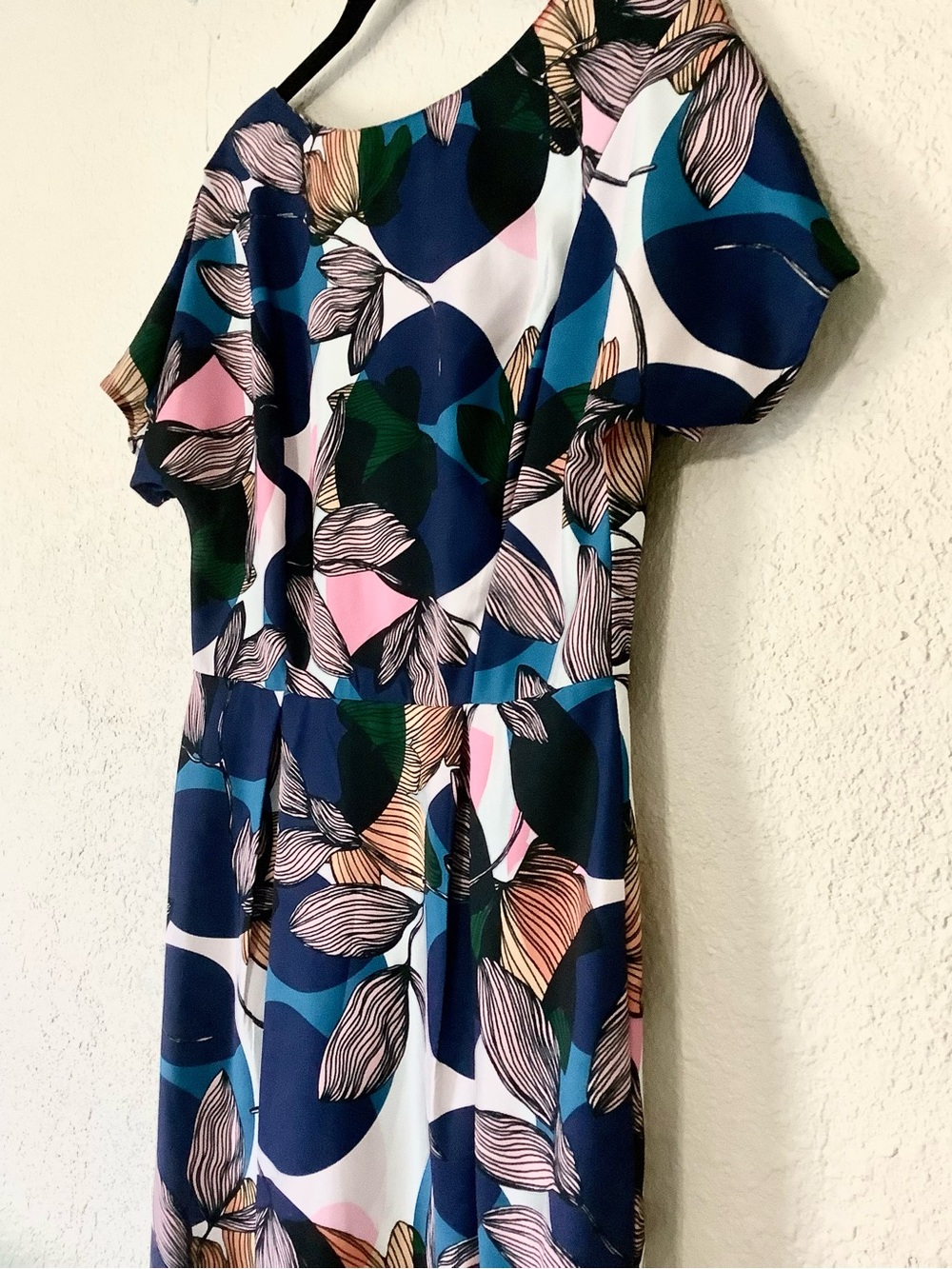ASOS Blue and Pink Floral Midi Sheath Dress - Picture 2 of 4